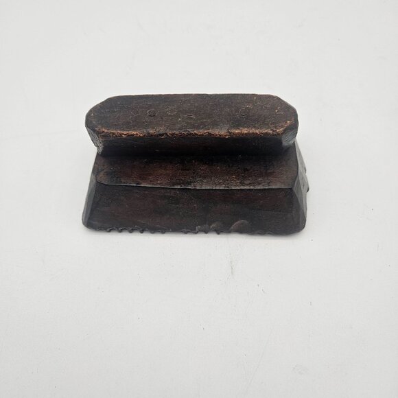 Antique Hand Carved Wood Textile Ornate Border Pattern Fabric Stamp Block - Picture 7 of 11